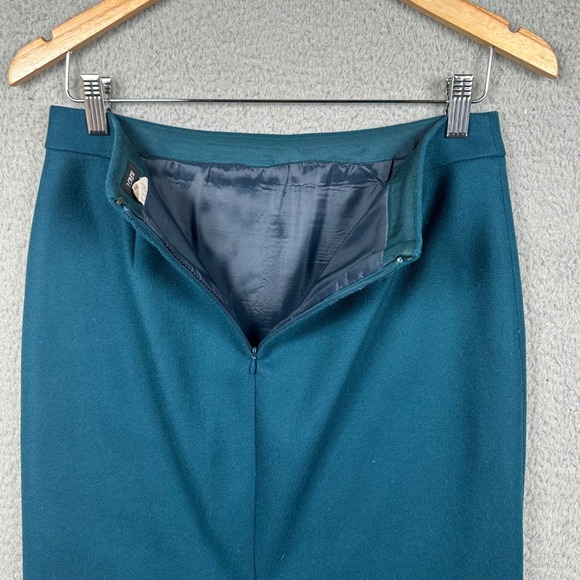 J.Crew 100% Wool Pencil Skirt Teal Size 4 Lined Career Office Classic Minimalist - Picture 6 of 6